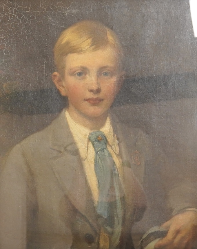 Talbot Tucker?, Portrait of a schoolboy, oil on canvas, 57 x 46cm, ornate gilt frame